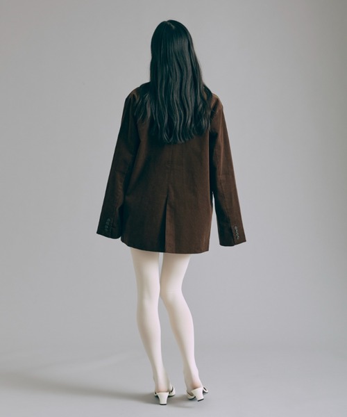 EN NEUME(エンノイム)の「Corduroy Oversized Tailored Jacket(テーラードジャケット・レディース・ブラウン/オフホワイト/ブラック・FREE)」の12枚目の写真