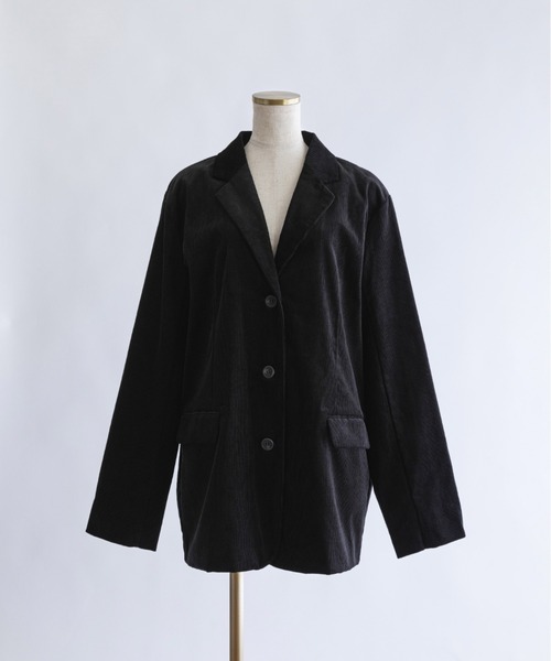 EN NEUME(エンノイム)の「Corduroy Oversized Tailored Jacket(テーラードジャケット・レディース・ブラウン/オフホワイト/ブラック・FREE)」の18枚目の写真