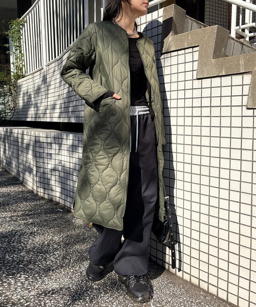 U.S. POLO ASSN.(ユーエスポロアッスン)の「【U.S. POLO ASSN.】オーバーサイズ ロイヤルキルティングコート ダブルジップ仕様 /キルティングジャケット/ロング丈(ブルゾン・レディース・ブラック/カーキ・S/M/L)」の14枚目の写真