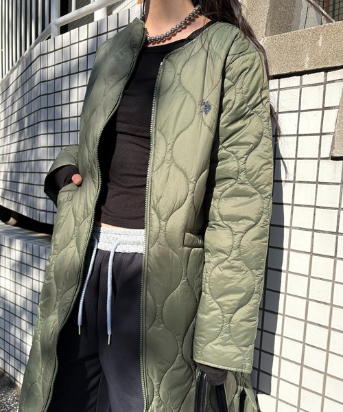 U.S. POLO ASSN.(ユーエスポロアッスン)の「【U.S. POLO ASSN.】オーバーサイズ ロイヤルキルティングコート ダブルジップ仕様 /キルティングジャケット/ロング丈(ブルゾン・レディース・ブラック/カーキ・S/M/L)」の16枚目の写真