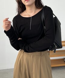 CAPRICIEUX LE'MAGE | 【前後2WAY】テンセルウール袖ギャザーロンT(Tシャツ/カットソー)