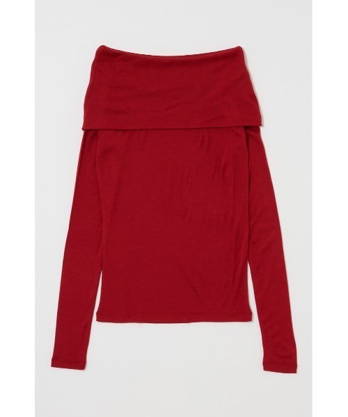 MOUSSY(マウジー)の「OFF SHOULDER カットトップス(Tシャツ/カットソー・レディース・ライトイエロー/グレー/ブラック/レッド・FREE)」の4枚目の写真