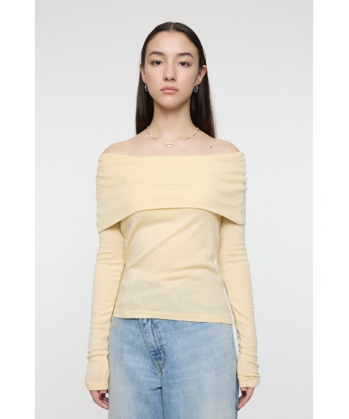 MOUSSY(マウジー)の「OFF SHOULDER カットトップス(Tシャツ/カットソー・レディース・ライトイエロー/グレー/ブラック/レッド・FREE)」の17枚目の写真