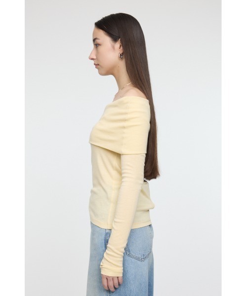 MOUSSY(マウジー)の「OFF SHOULDER カットトップス(Tシャツ/カットソー・レディース・ライトイエロー/グレー/ブラック/レッド・FREE)」の18枚目の写真
