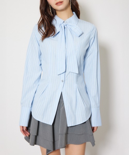 ウエストシェイプボウタイシャツ 秋服 冬服