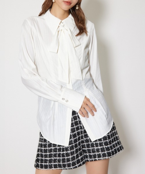 ウエストシェイプボウタイシャツ 秋服 冬服
