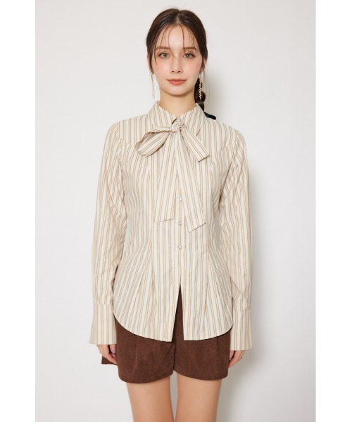 ウエストシェイプボウタイシャツ 秋服 冬服