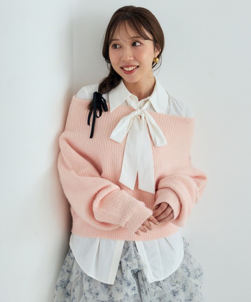 セール】ウエストシェイプボウタイシャツ 秋服 冬服（シャツ/ブラウス