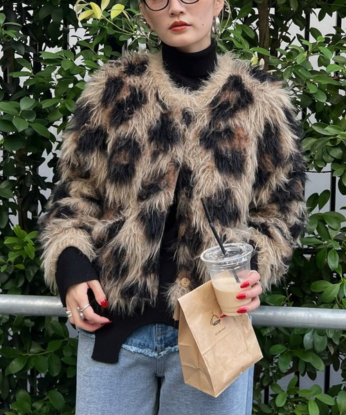 ANIMAL SHAGGY KNIT CARDIGAN（ニット/セーター）｜Ameri（アメリ）の