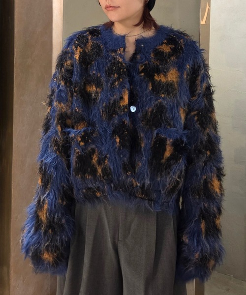 ANIMAL SHAGGY KNIT CARDIGAN（ニット/セーター）｜Ameri（アメリ）の