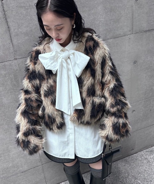ANIMAL SHAGGY KNIT CARDIGAN（ニット/セーター）｜Ameri（アメリ）の