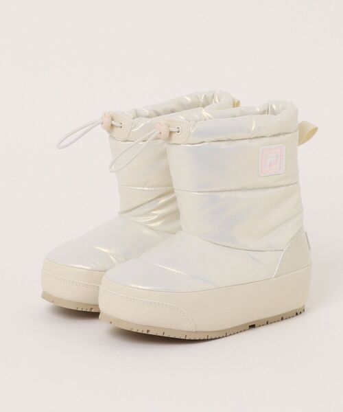 FILA(フィラ)の「FILA フィラ 17-22 MIRRORBALL BOOTS KD ミラーボールブーツキッズ 3HM02380G101 ABC-MART限定 *White/Grey(ブーツ・キッズ・ホワイト・17/18/19/20/21/22.0cm)」の1枚目の写真