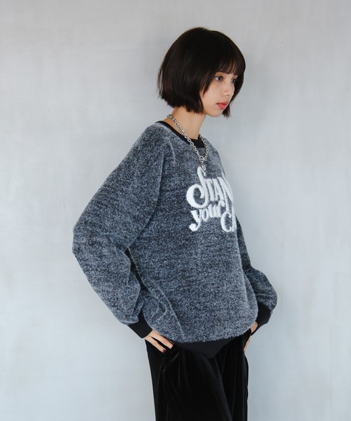 PAGEBOY（ページボーイ）の「フェザーロゴプルオーバー（ニット/セーター・レディース・オフホワイト/ブルー/ブラック/レッド・FREE）」の13枚目の写真