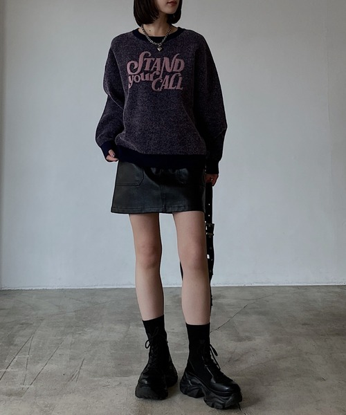 PAGEBOY（ページボーイ）の「フェザーロゴプルオーバー（ニット/セーター・レディース・オフホワイト/ブルー/ブラック/レッド・FREE）」の9枚目の写真