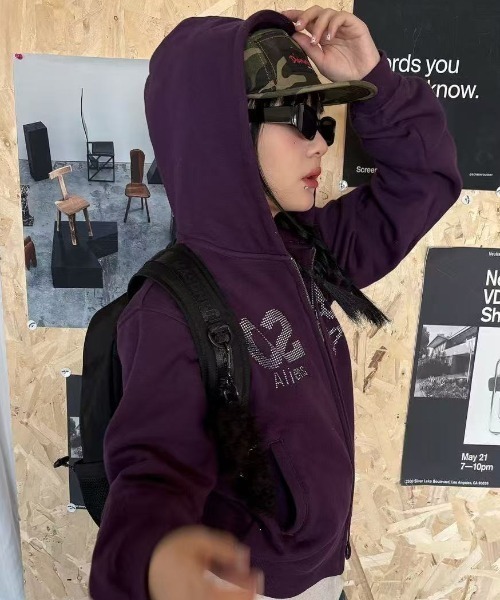 セール】ストーン付きパーカー（パーカー）｜Achic（アシック）の