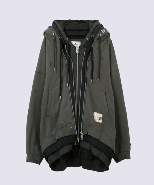 Maison MIHARA YASUHIRO（メゾンミハラヤスヒロ）の「【MIHARAYASUHIRO/ミハラヤスヒロ】TRIPLE LAYERED PARKA（パーカー・メンズ・グレー/ブラック・46/48）」の2枚目の写真