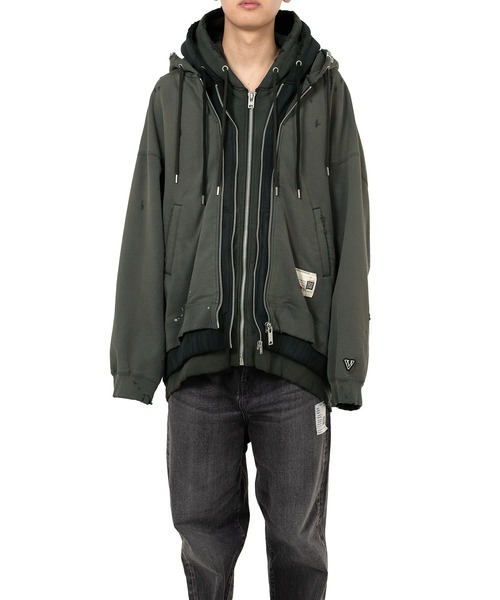 Maison MIHARA YASUHIRO（メゾンミハラヤスヒロ）の「【MIHARAYASUHIRO/ミハラヤスヒロ】TRIPLE LAYERED PARKA（パーカー・メンズ・グレー/ブラック・46/48）」の11枚目の写真