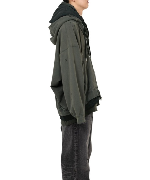 MIHARA YASUHIRO / パーカー/S/コットン/BLK/92753726 MIHARAYASUHIRO/ミハラヤスヒロ】TRIPLE LAYERED PARKA（パーカー