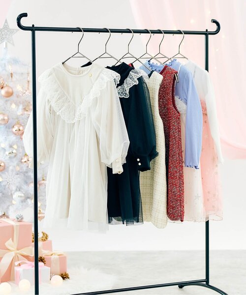 apres les cours（アプレレクール）の「【リンク/ジュニア対応】ベロアチュールワンピース＿アプレレクールマシェリ（ワンピース・キッズ・ブラック/アイボリー・80/90/100/110/120/130/140）」の8枚目の写真