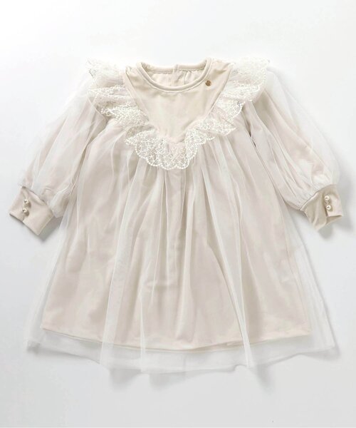 apres les cours（アプレレクール）の「【リンク/ジュニア対応】ベロアチュールワンピース＿アプレレクールマシェリ（ワンピース・キッズ・ブラック/アイボリー・80/90/100/110/120/130/140）」の15枚目の写真