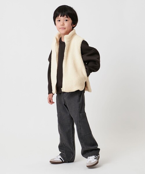 MARW UNITED ARROWS（マルゥ ユナイテッドアローズ）の「＜MARW UNITED ARROWS＞ボア ジップ ベスト KIDS（ベスト・キッズ・オフホワイト/ブラック・120cm）」の7枚目の写真