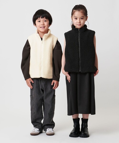 MARW UNITED ARROWS（マルゥ ユナイテッドアローズ）の「＜MARW UNITED ARROWS＞ボア ジップ ベスト KIDS（ベスト・キッズ・オフホワイト/ブラック・120cm）」の11枚目の写真