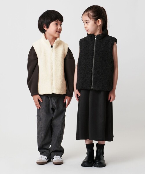 MARW UNITED ARROWS（マルゥ ユナイテッドアローズ）の「＜MARW UNITED ARROWS＞ボア ジップ ベスト KIDS（ベスト・キッズ・オフホワイト/ブラック・120cm）」の12枚目の写真