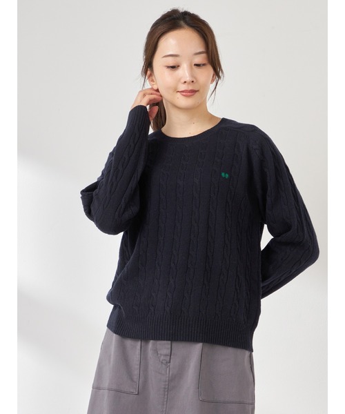 McGREGOR（マックレガー）の「ウールケーブルニットプルオーバー（ニット/セーター・レディース・グリーン/ネイビー/ミント/スモークピンク/ピンク系その他/ナチュラル・M/L）」の4枚目の写真