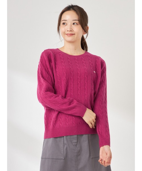 McGREGOR（マックレガー）の「ウールケーブルニットプルオーバー（ニット/セーター・レディース・グリーン/ネイビー/ミント/スモークピンク/ピンク系その他/ナチュラル・M/L）」の5枚目の写真