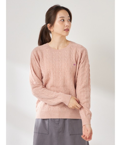 McGREGOR（マックレガー）の「ウールケーブルニットプルオーバー（ニット/セーター・レディース・グリーン/ネイビー/ミント/スモークピンク/ピンク系その他/ナチュラル・M/L）」の6枚目の写真