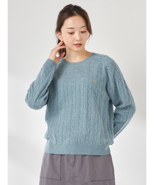 McGREGOR（マックレガー）の「ウールケーブルニットプルオーバー（ニット/セーター・レディース・グリーン/ネイビー/ミント/スモークピンク/ピンク系その他/ナチュラル・M/L）」の3枚目の写真