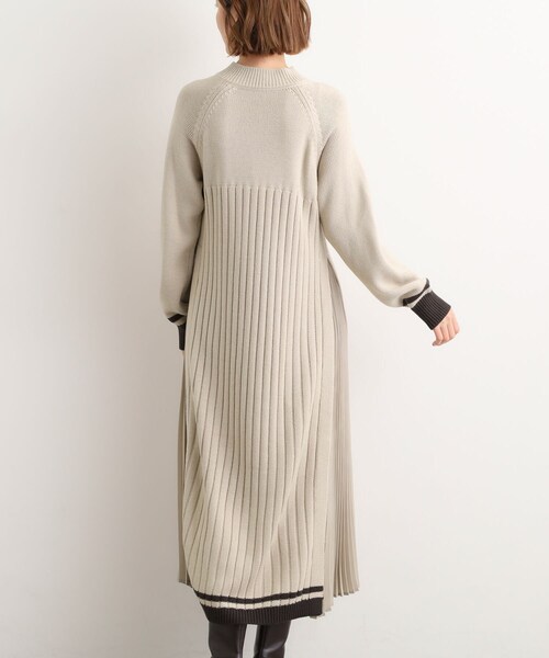 grove(グローブ)の「【選べる着丈】配色サイドプリーツニットワンピース(ワンピース・レディース・ワイン系1/ベージュ系4/チャコール・02/03/04/13/12/11/05/01)」の20枚目の写真