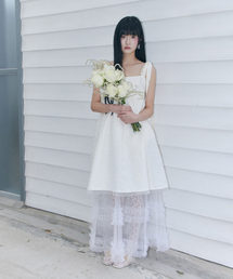 FOGDAWN（フォグダウン）の「Rose Jacquard Volume Dress (cream)（ワンピース）」