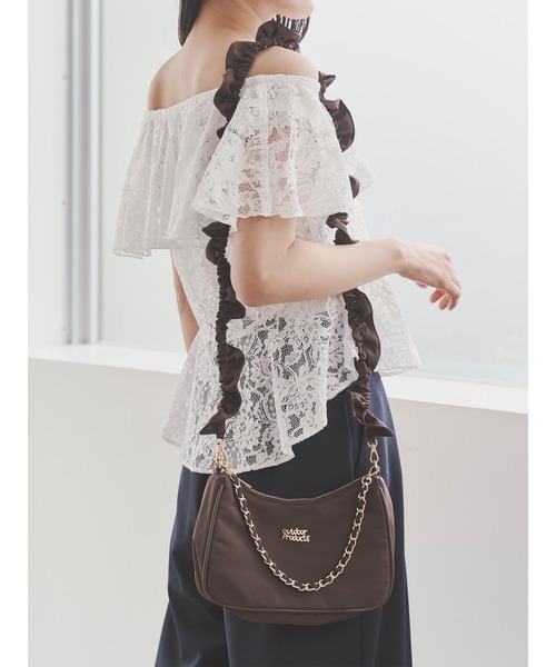 OUTDOOR PRODUCTS（アウトドアプロダクツ）の「【OUTDOOR PRODUCTS】チェーンデザインミニショルダーバッグ（ショルダーバッグ・レディース・ベージュ/ブラウン/ブラック・FREE）」の2枚目の写真