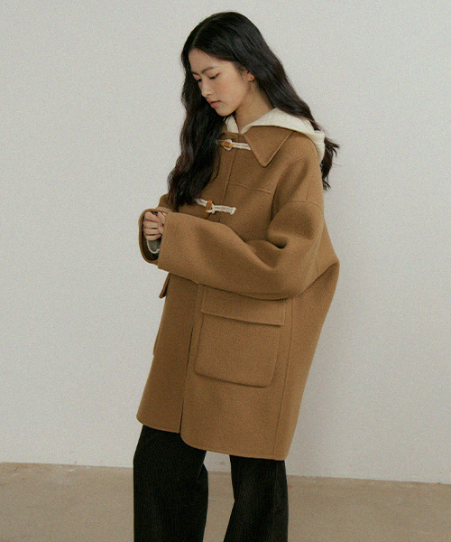 LINGSEOUL(リングソウル)の「handmade wool duffle coat-camel(チェスターコート・レディース・キャメル・FREE)」の4枚目の写真