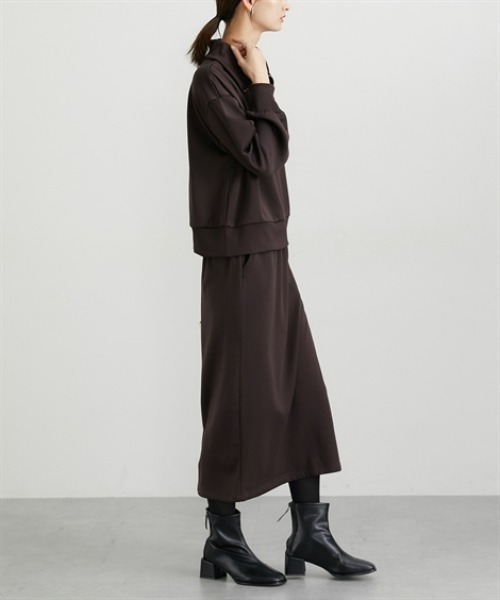 nissen（ニッセン）の「裏シャギー２点セット（ハーフジップトップス＋ナロースカート）（Tシャツ/カットソー・レディース・ダークブラウン/ブラック/カーキ・M/L/LL/3L）」の10枚目の写真