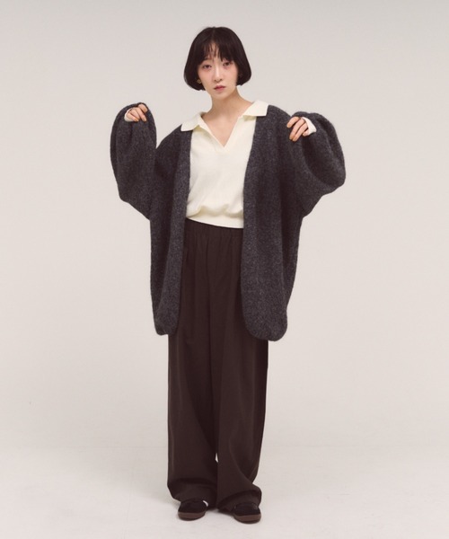 FMiBL（ファミル）の「オープンカラーニット（ニット/セーター・レディース・ネイビー/グレー/オフホワイト・FREE）」の10枚目の写真