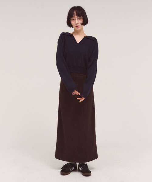 FMiBL（ファミル）の「オープンカラーニット（ニット/セーター・レディース・ネイビー/グレー/オフホワイト・FREE）」の14枚目の写真