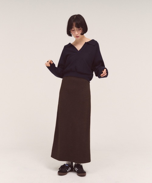 FMiBL（ファミル）の「オープンカラーニット（ニット/セーター・レディース・ネイビー/グレー/オフホワイト・FREE）」の17枚目の写真