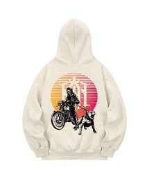 KHC0156 カンカスタムバイク 裏起毛フードパーカー - クリーム