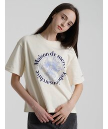 ウィメンズ リリス リラックス クロップTシャツ クリームネイビー(FCC2TS385W)