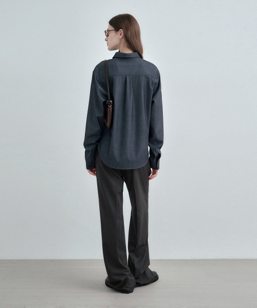 MONGDOL(モンドル)の「セミオーバーフィットウォッシングデニムシャツインディゴMDSH025INDIGO(シャツ/ブラウス・レディース・その他・F)」の3枚目の写真
