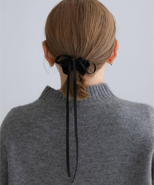 URBAN RESEARCH Sonny Label（アーバンリサーチサニーレーベル）の「細リボンシュシュ（ヘアゴム・レディース・ブラック/ホワイト・ONE）」の3枚目の写真