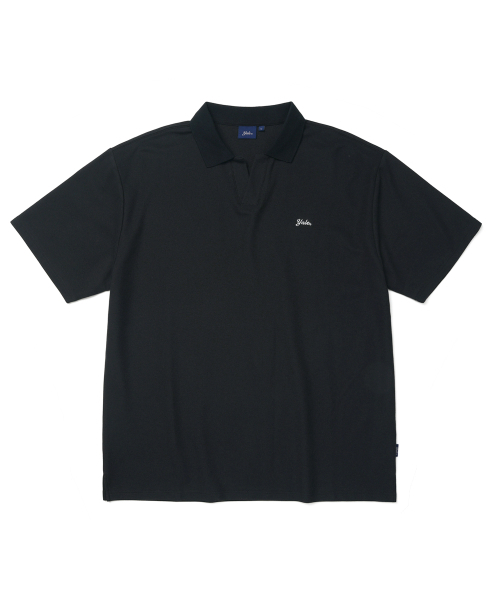 YALE(イェール)の「クイックドライスリットネックポロシャツ_ブラック(ポロシャツ・レディース・その他・SMALL/MEDIUM/LARGE/X-LARGE/XX-LARGE/X-SMALL)」の2枚目の写真