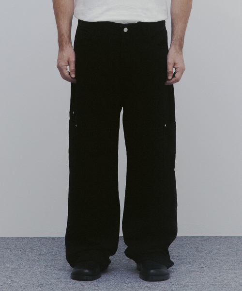 And Again(アンドアゲイン)の「コットンワイドパッチポケットパンツ(ブラック)(その他パンツ・メンズ・その他・SMALL/MEDIUM/LARGE)」の1枚目の写真