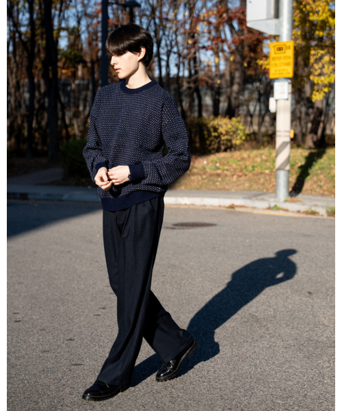ASTLAY(アストレイ)の「Loveless Round Neck knit (Navy/M.Gray/Oat Gray)(ニット/セーター・メンズ・その他・3/2)」の4枚目の写真