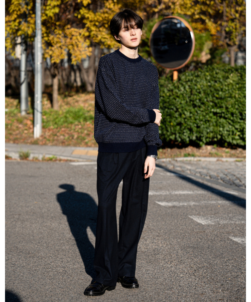 ASTLAY(アストレイ)の「Loveless Round Neck knit (Navy/M.Gray/Oat Gray)(ニット/セーター・メンズ・その他・3/2)」の5枚目の写真