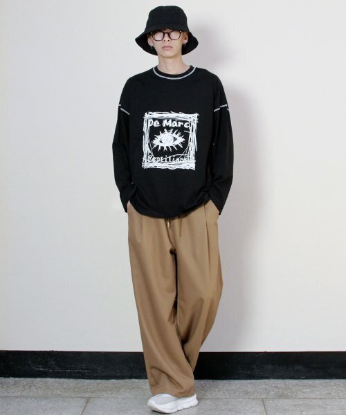 DEMARC(ドゥマーク)の「ワイドフィットツーピンタック無地パンツカーキベージュ(その他パンツ・メンズ・その他・MEDIUM/LARGE)」の2枚目の写真