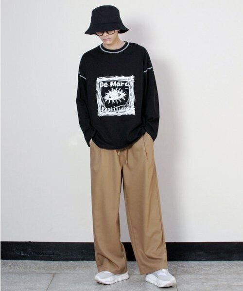 DEMARC(ドゥマーク)の「ワイドフィットツーピンタック無地パンツカーキベージュ(その他パンツ・メンズ・その他・MEDIUM/LARGE)」の3枚目の写真