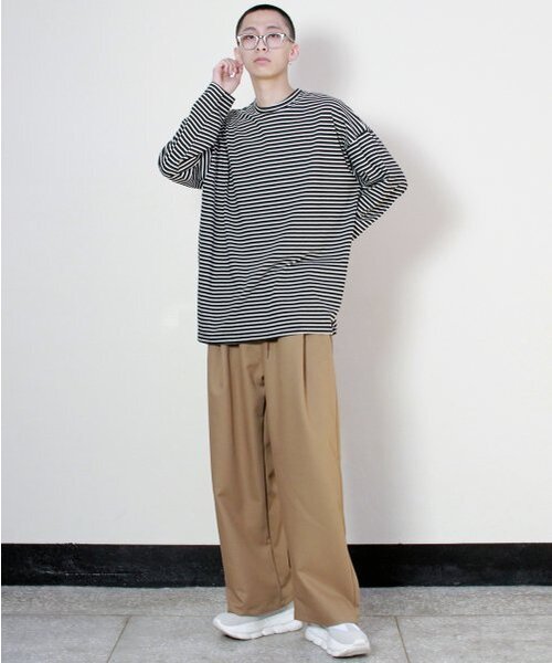 DEMARC(ドゥマーク)の「ワイドフィットツーピンタック無地パンツカーキベージュ(その他パンツ・メンズ・その他・MEDIUM/LARGE)」の4枚目の写真